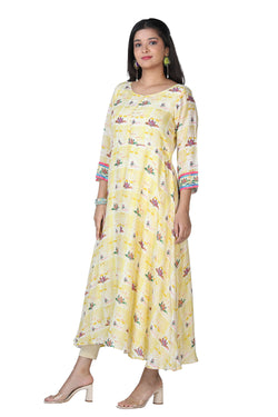 Image of Digital printed long ethnic kurti.