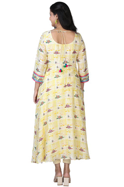 Image of Digital printed long ethnic kurti.