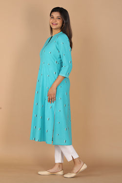 Collection of Woven Princess Cotton Kurta in a gallery layout