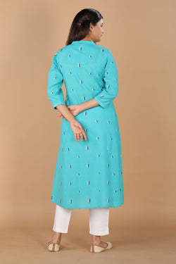 Collection of Woven Princess Cotton Kurta in a gallery layout