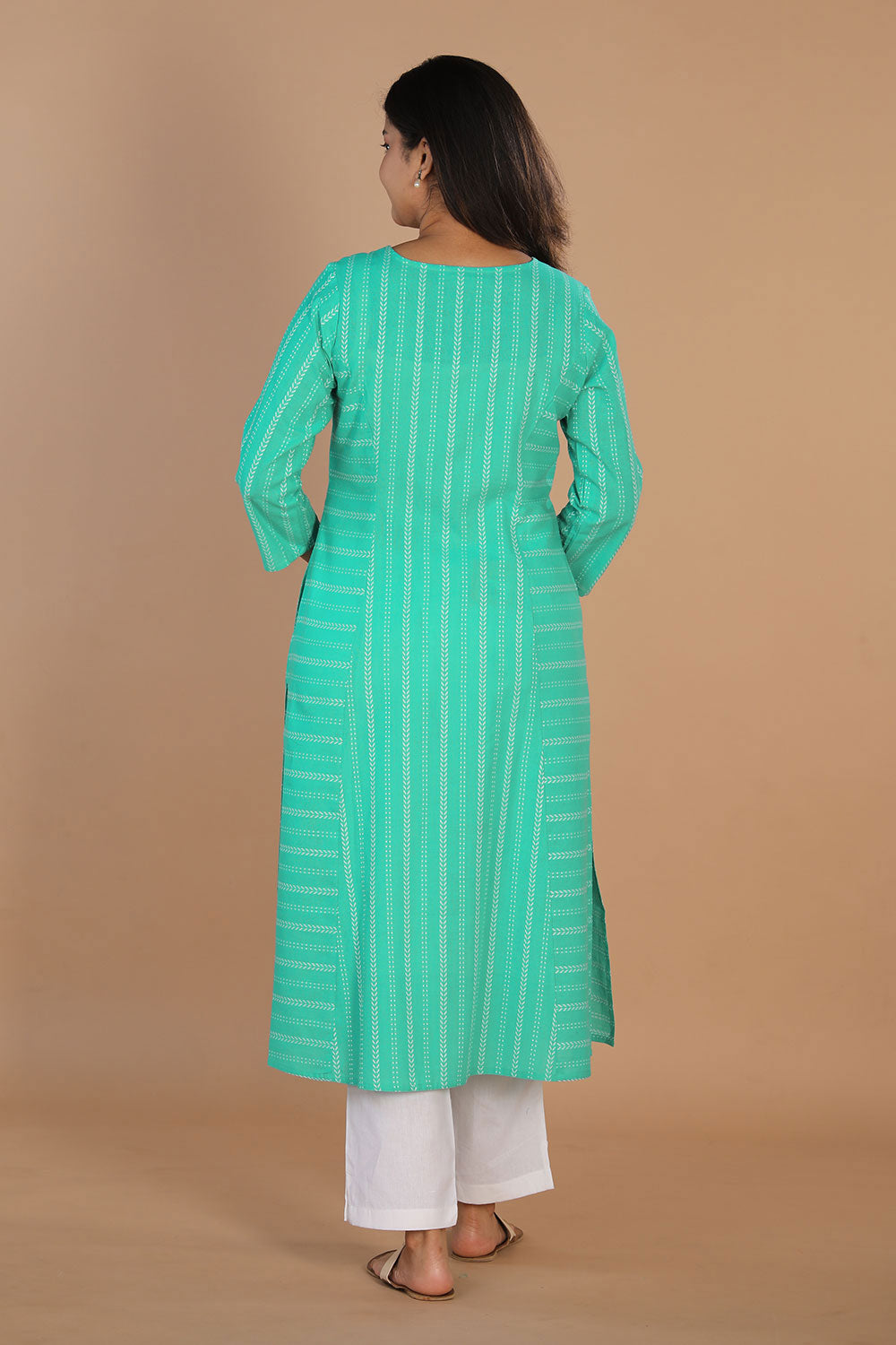 Collection of Woven Princess Line Cotton Kurti in a gallery layout