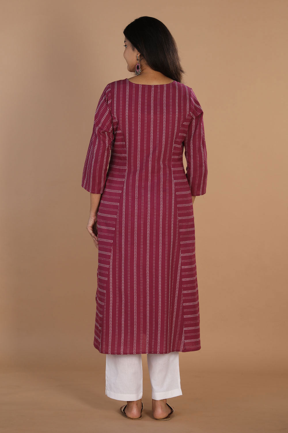 Collection of Woven Princess Line Cotton Kurti in a gallery layout