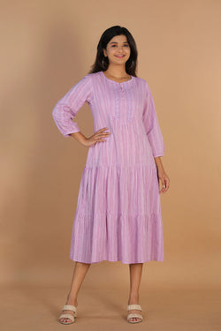 Collection of Woven striped cotton dress in a gallery layout