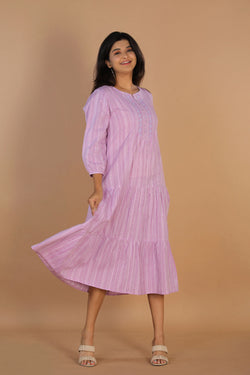 Collection of Woven striped cotton dress in a gallery layout