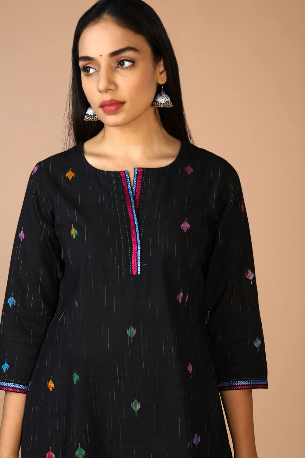 Collection of Embriodered princess line kurti in a gallery layout