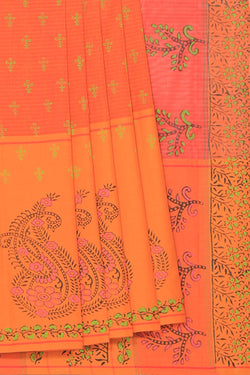 Collection of Hand block printed cotton saree in a gallery layout