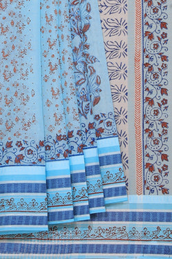 Collection of Hand block printed cotton saree in a gallery layout