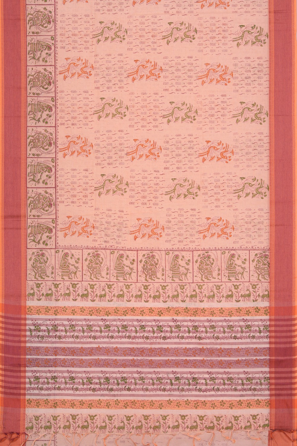 Collection of Hand block printed cotton saree in a gallery layout