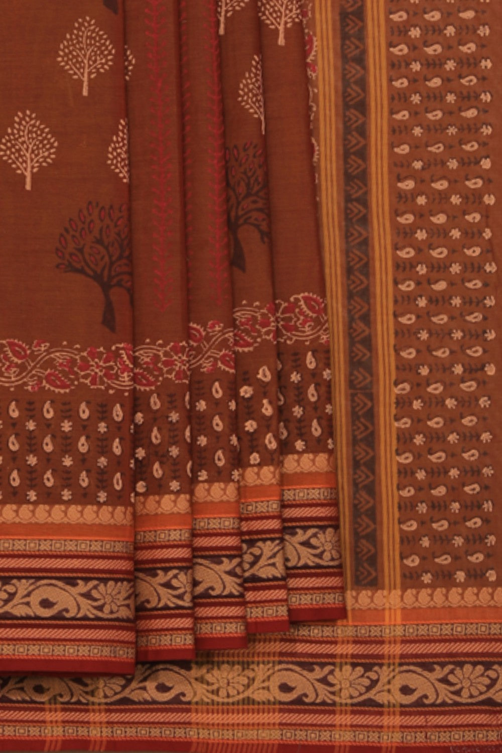 Collection of Hand Block Printed Cotton Saree in a gallery layout