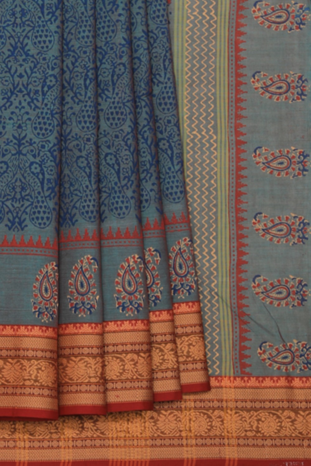 Collection of Hand Block Printed Cotton Saree in a gallery layout