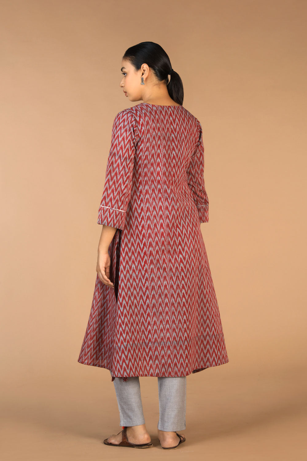 Collection of Cotton Pochampally Ikat Kurti in a gallery layout