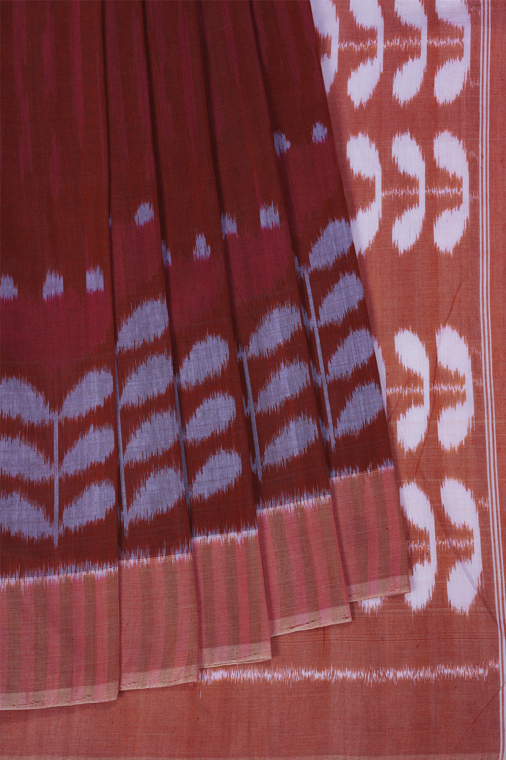 Maroon Pochampally Ikat Saree