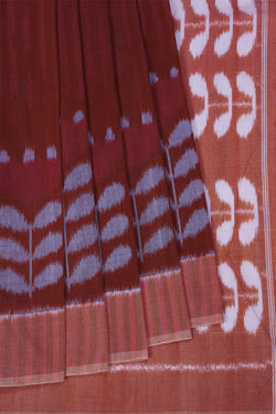 Image of Maroon Pochampally Ikat Saree