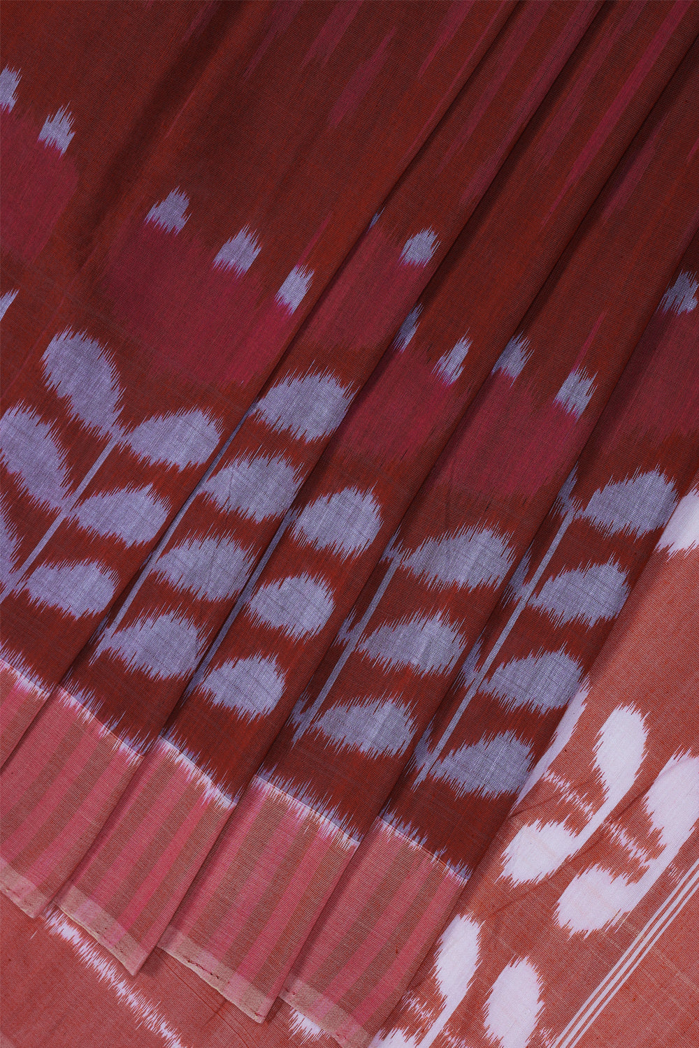 Image of Maroon Pochampally Ikat Saree