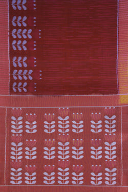 Image of Maroon Pochampally Ikat Saree