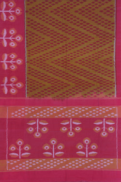 Image of Yam orange Pochampally Ikat Saree