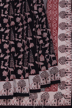 Collection of Bagh Hand Block Printed Cotton Saree in a gallery layout