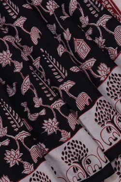 Collection of Bagh Hand Block Printed Cotton Saree in a gallery layout