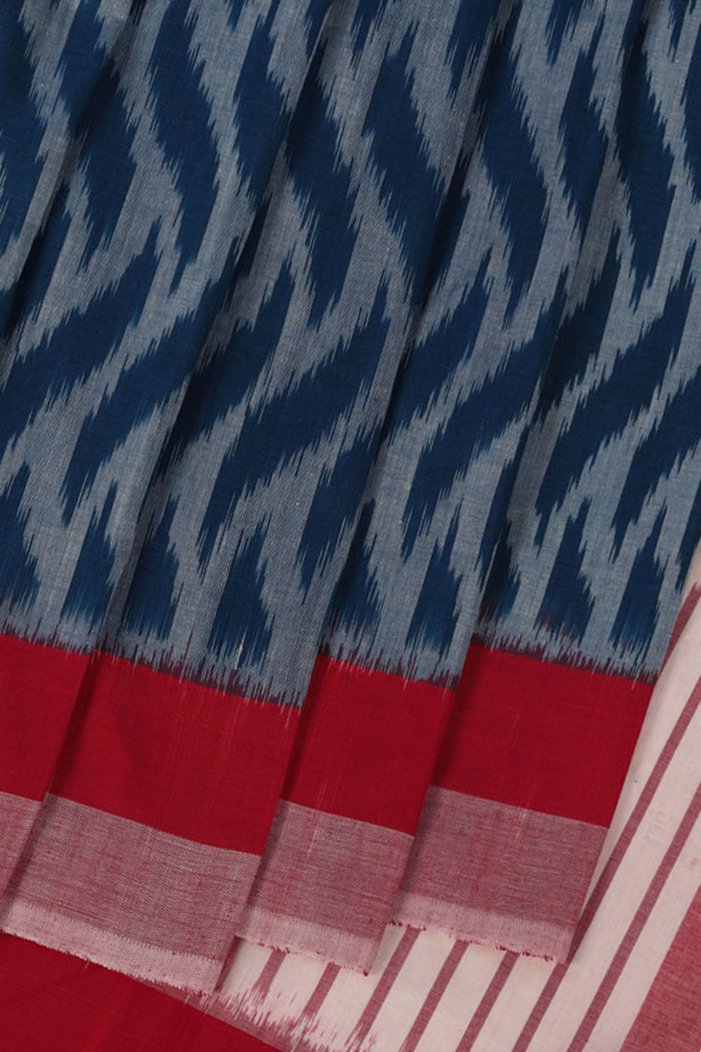 Navy blue Pochampally cotton ikat Saree