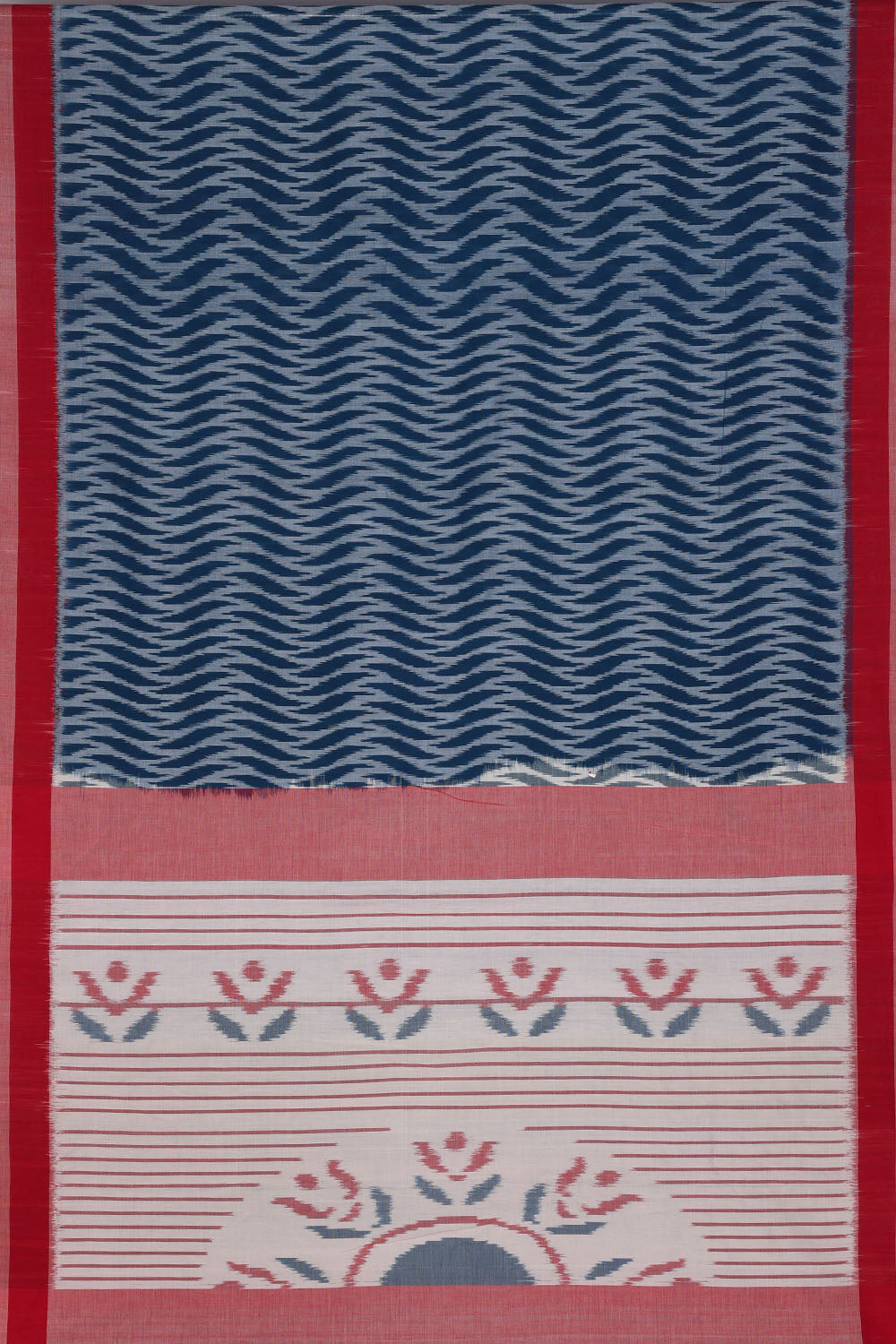 Navy blue Pochampally cotton ikat Saree