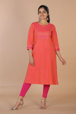 Collection of Festive cotton blockprinted kurti in a gallery layout