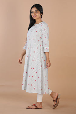 Collection of Cotton woven off-white panelled long dress in a gallery layout