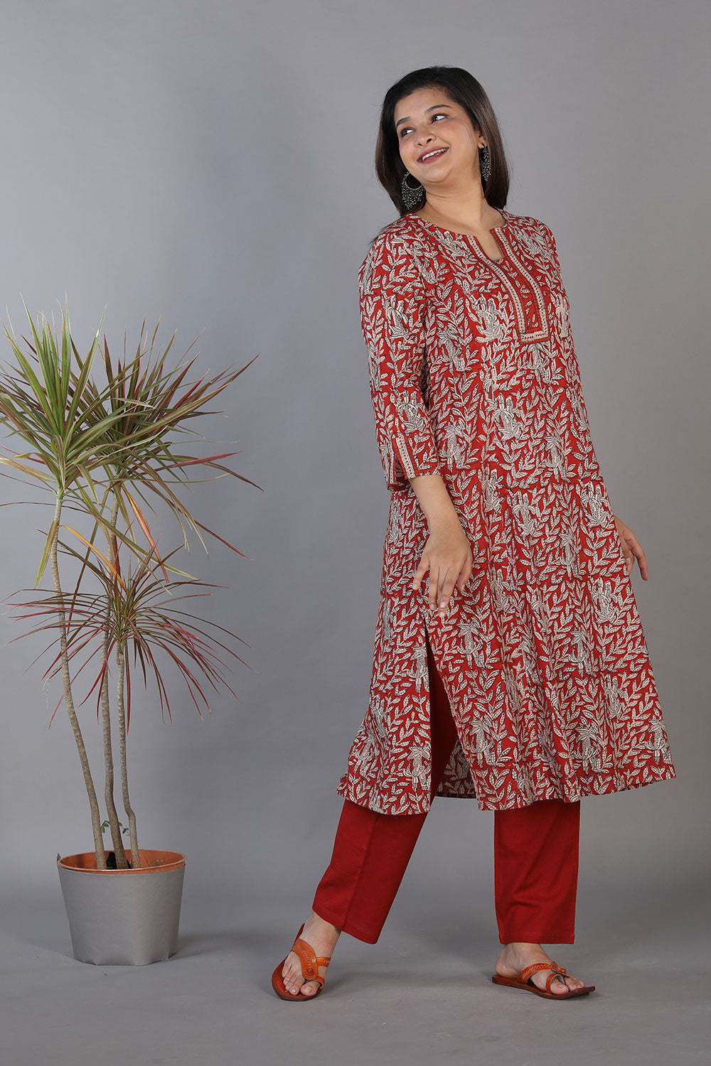 Bagru handblock printed princess cut panelled kurti