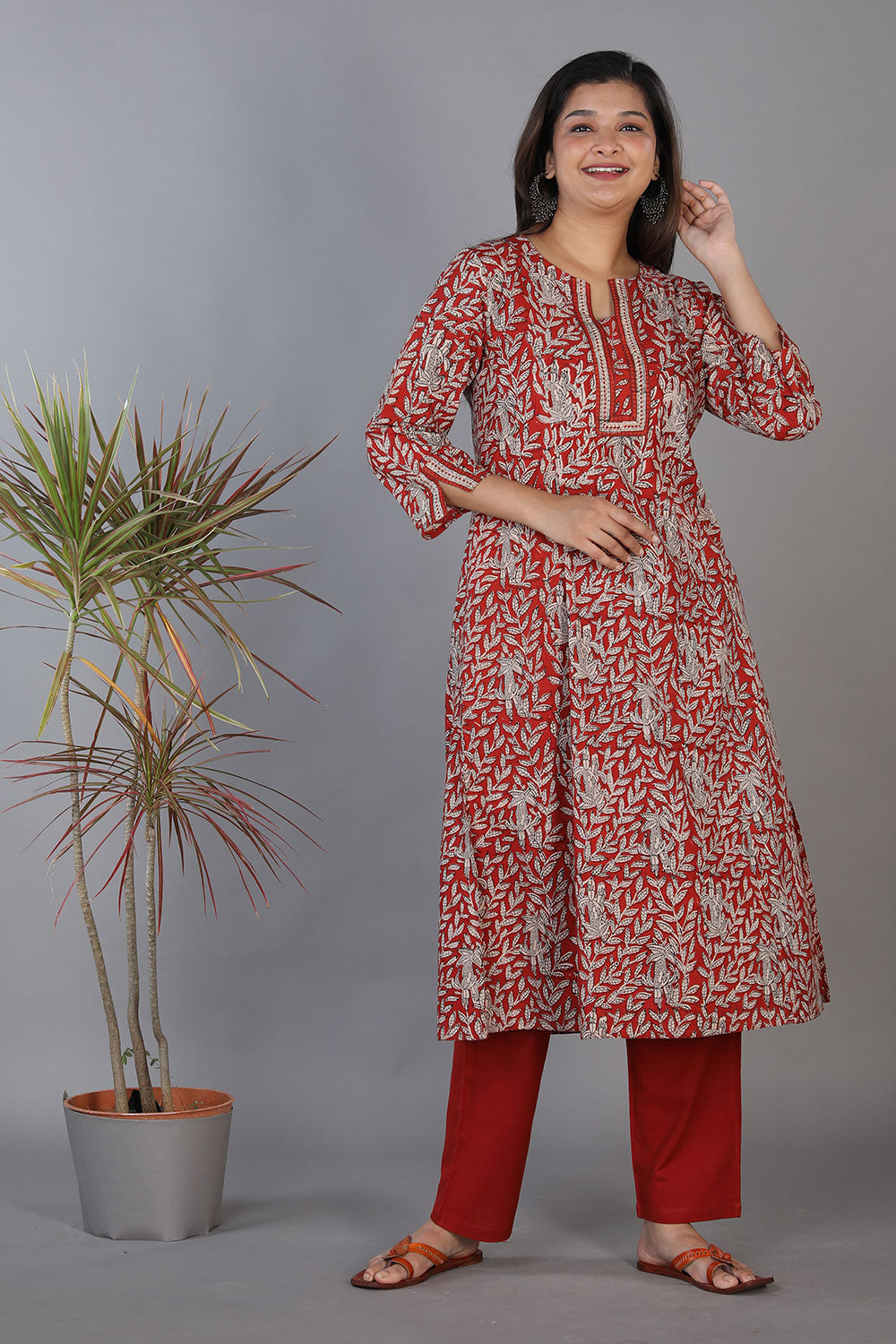 Bagru handblock printed princess cut panelled kurti