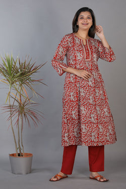 Image of Bagru handblock printed princess cut panelled kurti