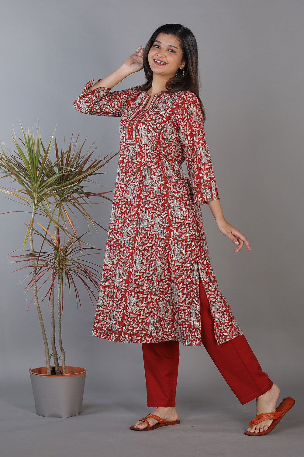 Bagru handblock printed princess cut panelled kurti