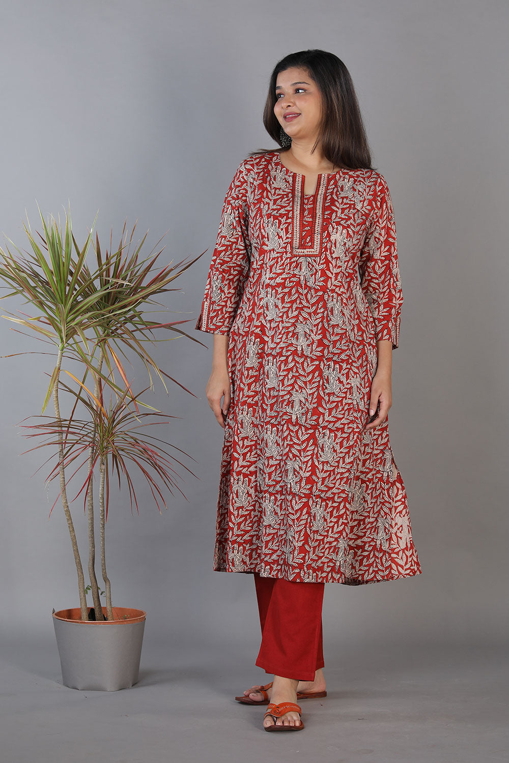 Bagru handblock printed princess cut panelled kurti