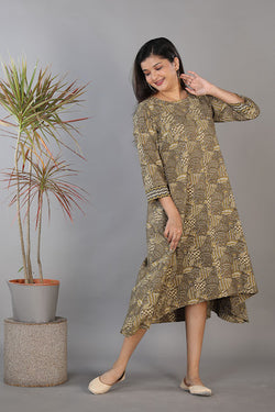 Collection of Ajrakhhandblock printed flared cotton Kurti. in a gallery layout