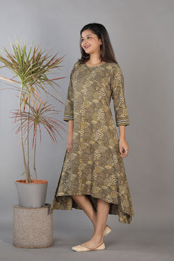 Collection of Ajrakhhandblock printed flared cotton Kurti. in a gallery layout