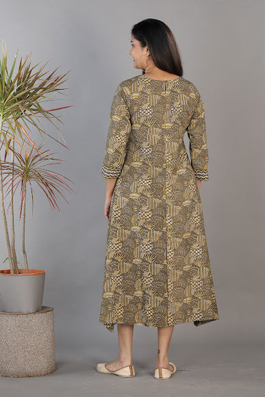 Collection of Ajrakhhandblock printed flared cotton Kurti. in a gallery layout