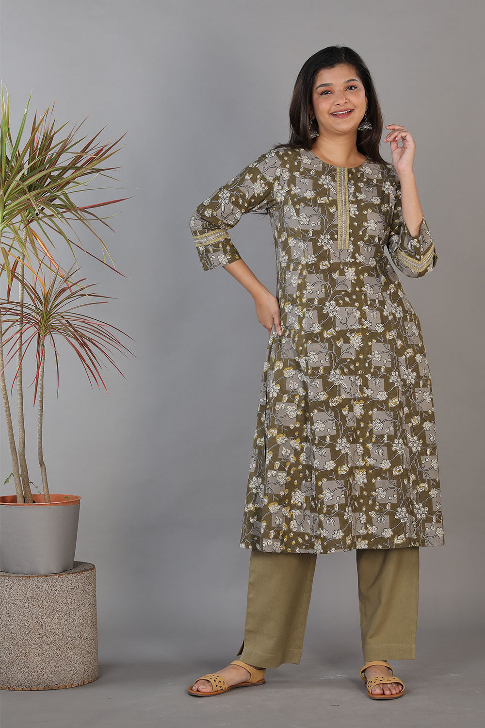 Collection of Bagru handblock printed kurti in a gallery layout