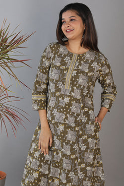 Collection of Bagru handblock printed kurti in a gallery layout