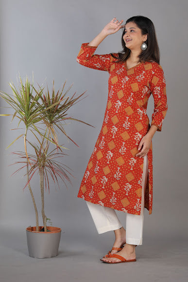 Collection of Bagru handblock kurti in a gallery layout