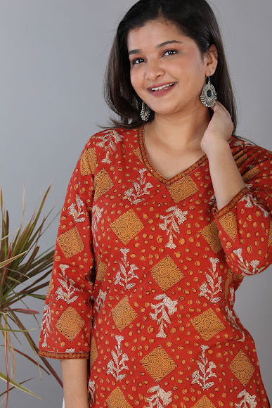 Bagru handblock kurti