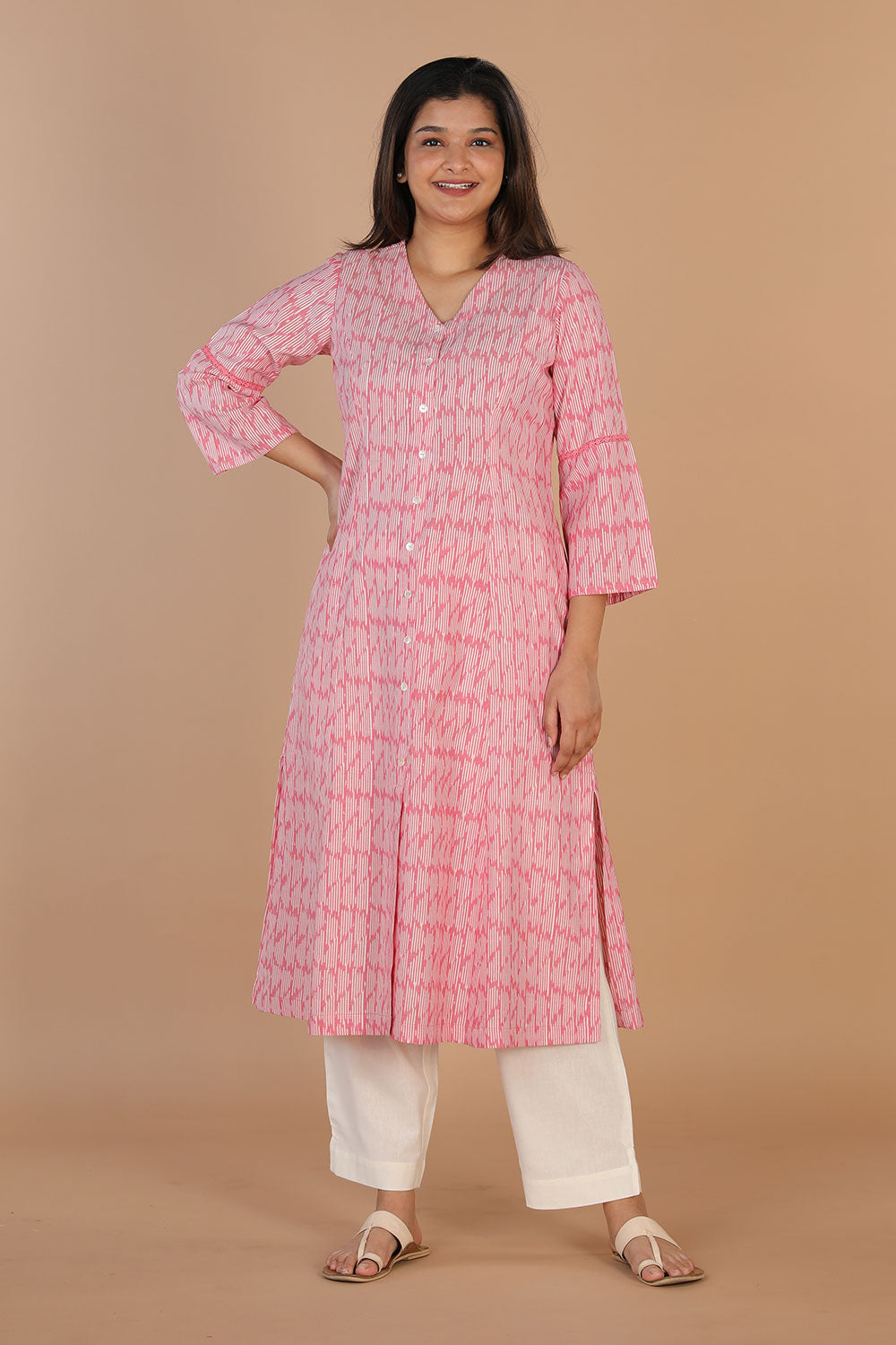 Collection of Ikat long kurti in a gallery layout