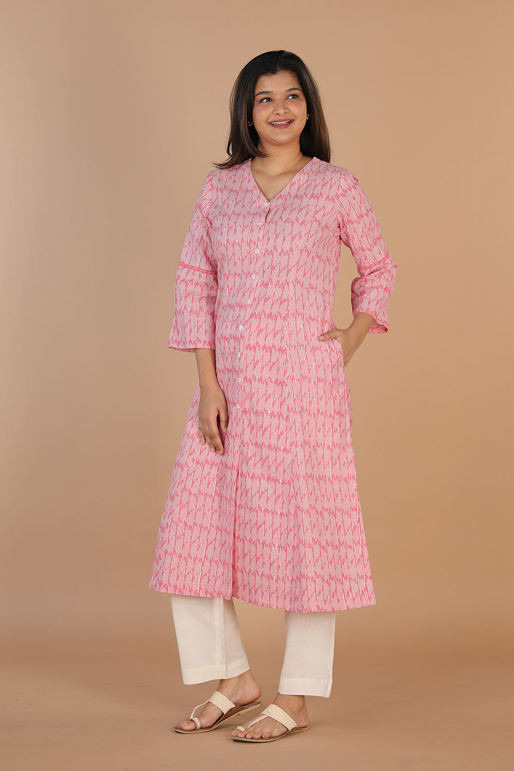 Collection of Ikat long kurti in a gallery layout