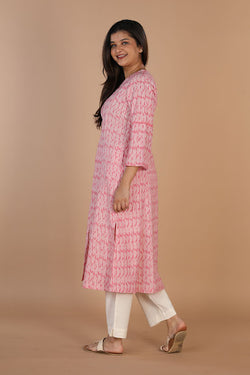 Collection of Ikat long kurti in a gallery layout