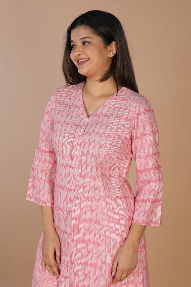 Ikat long kurti