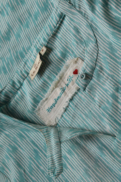 Image of Steel blue handwoven cotton ikat kurti