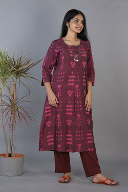 Collection of Cotton pochampally ikkat kurta in a gallery layout