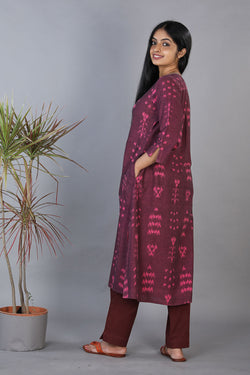 Collection of Cotton pochampally ikkat kurta in a gallery layout