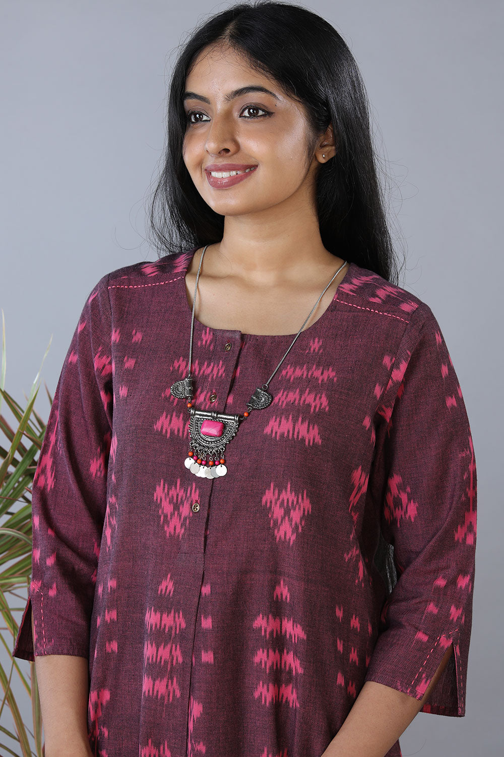 Collection of Cotton pochampally ikkat kurta in a gallery layout