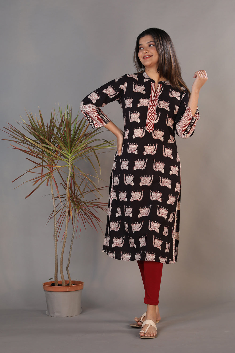 Collection of Bagh handblockprinted kurti in a gallery layout