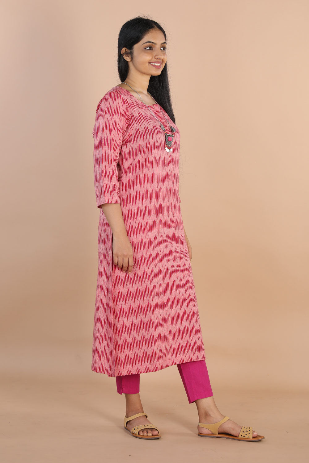 Image of Ikat  straight cut kurti