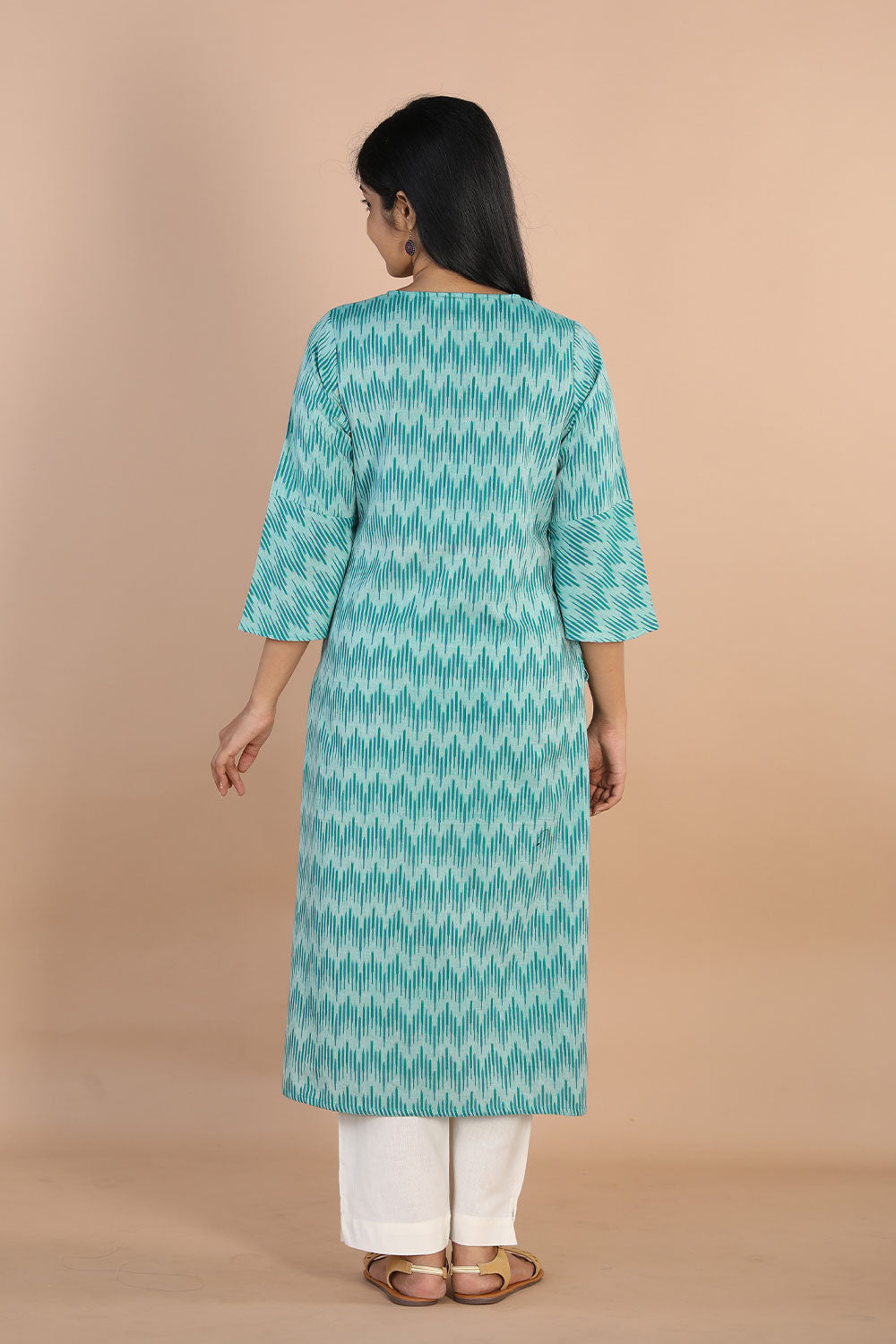 Collection of Ikat  straight cut kurti in a gallery layout