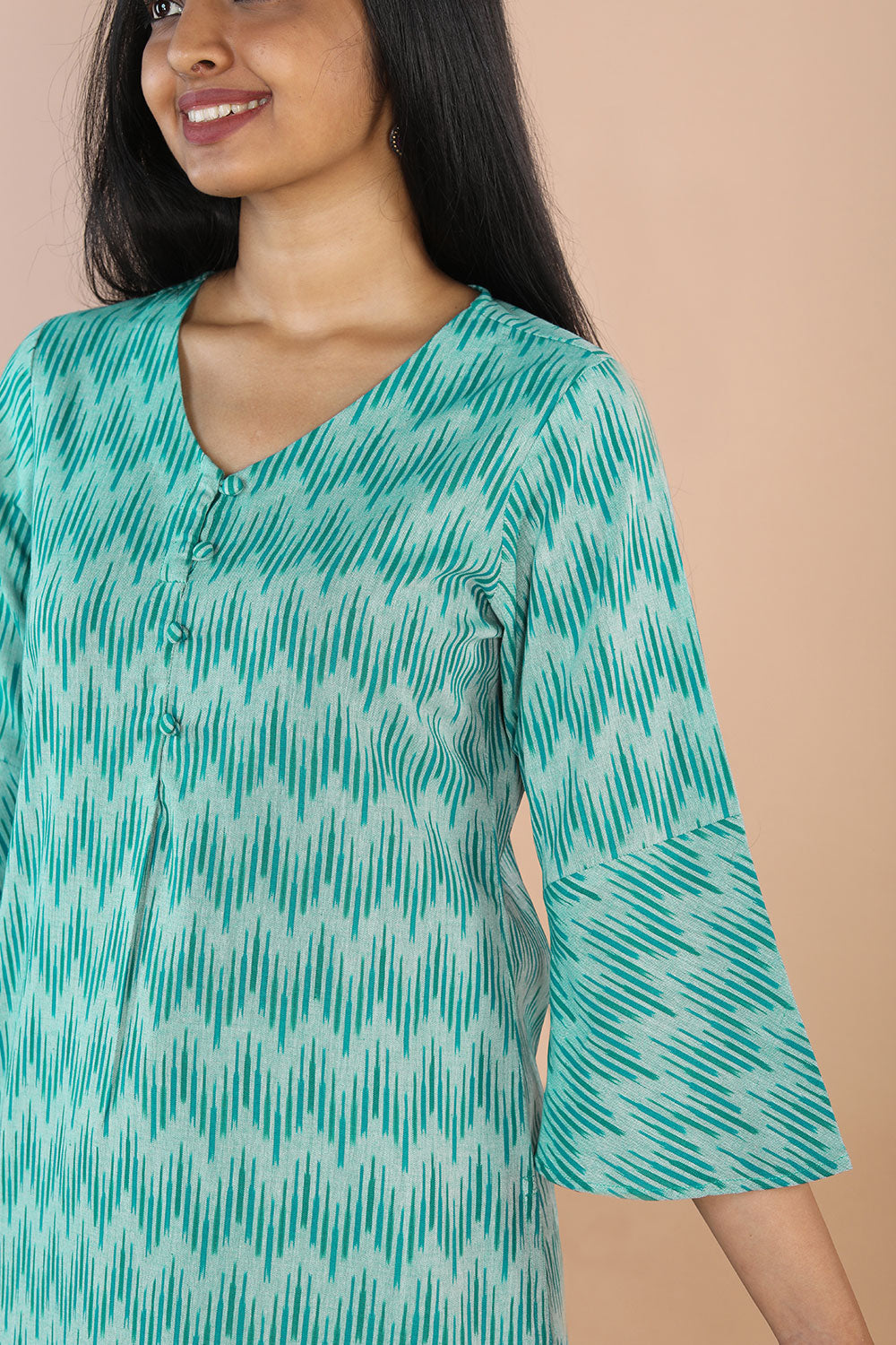 Image of Ikat  straight cut kurti